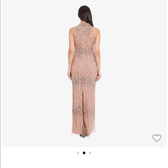 Beautiful Adrianna Papell beaded gown in Rose - Picture 7 of 14